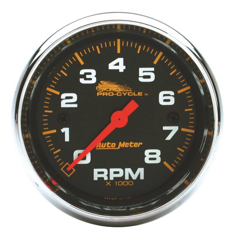 AutoMeter - AutoMeter GAUGE, TACH, 2 5/8" , 8K RPM, 2&4 CYLINDER, BLACK, PRO-CYCLE 19304