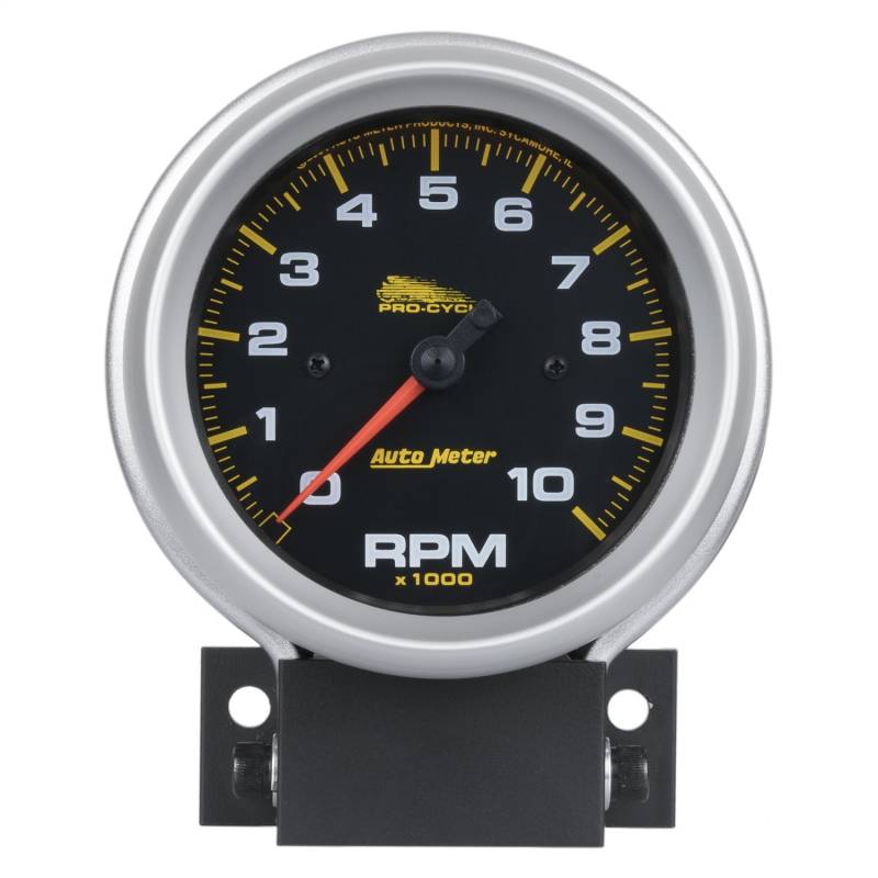AutoMeter - AutoMeter GAUGE, TACH, 3 3/4" , 10K RPM, 2 & 4 CYLINDER, BLACK, PRO-CYCLE 19202