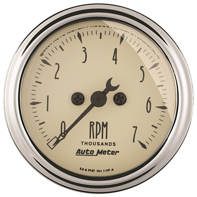 AutoMeter - AutoMeter GAUGE, TACHOMETER, 2 1/16" , 7K RPM, IN-DASH, ANTIQUE BEIGE 1897