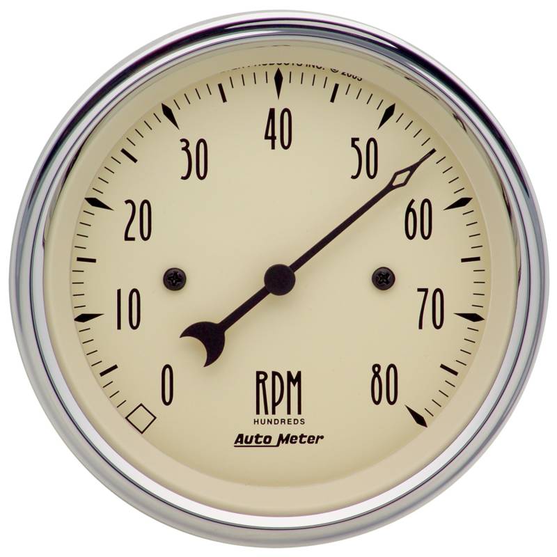 AutoMeter - AutoMeter GAUGE, TACHOMETER, 3 3/8" , 8K RPM, IN-DASH, ANTIQUE BEIGE 1890