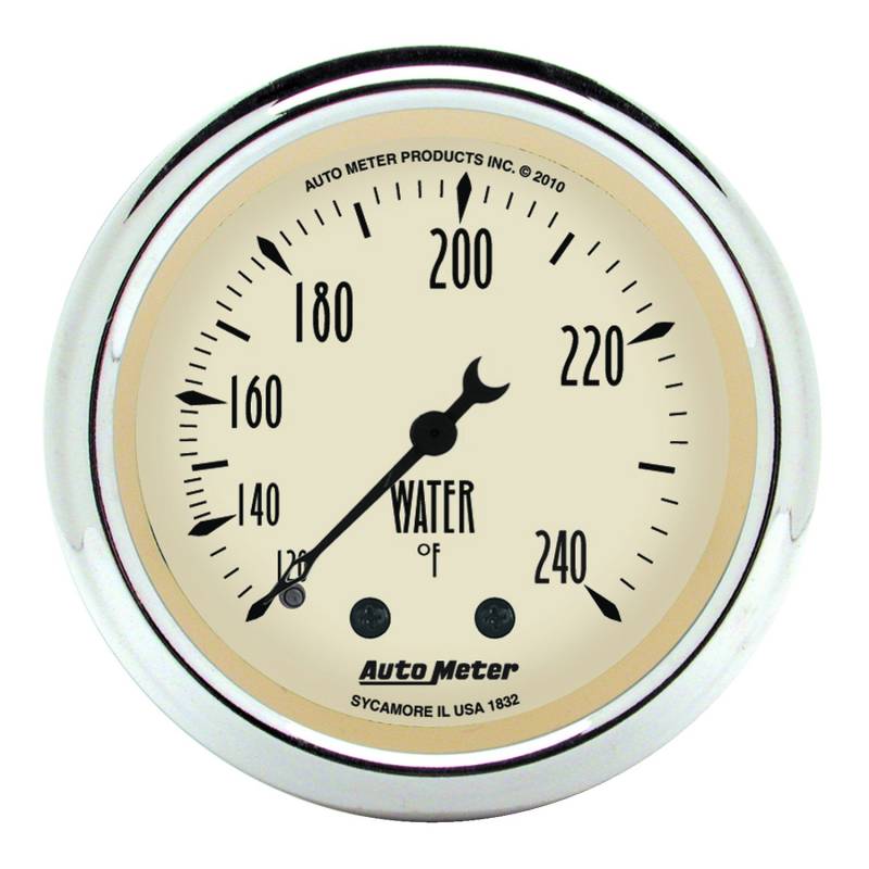 AutoMeter - AutoMeter GAUGE, WATER TEMP, 2 1/16" , 120-240 Degrees F, MECH, ANTIQUE BEIGE 1832