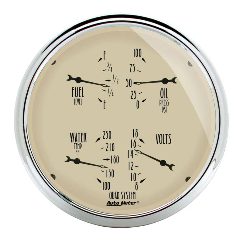 AutoMeter - AutoMeter GAUGE, QUAD, 5" , 0OE-90OF, ELEC, ANTIQUE BEIGE 1819