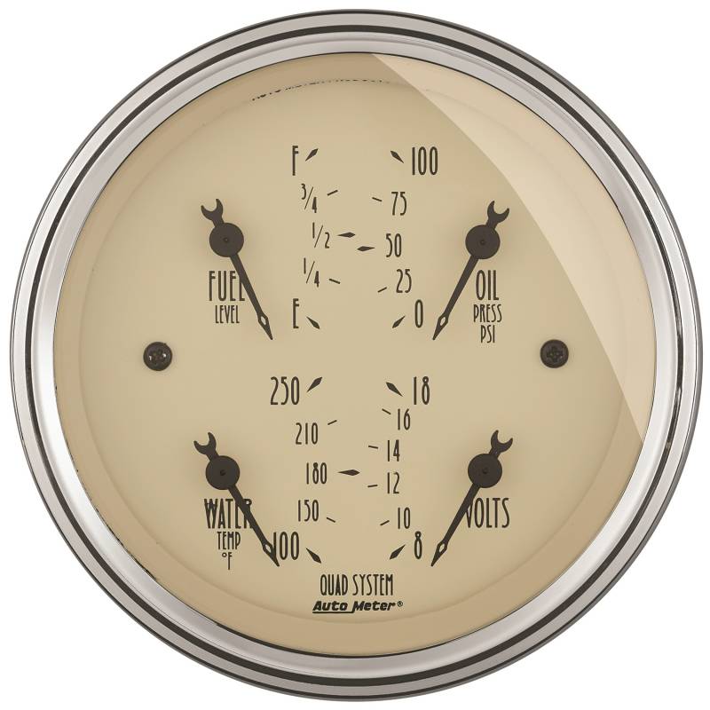 AutoMeter - AutoMeter GAUGE, QUAD, 3 3/8" , 240OE-33OF, ELEC, ANTIQUE BEIGE 1812