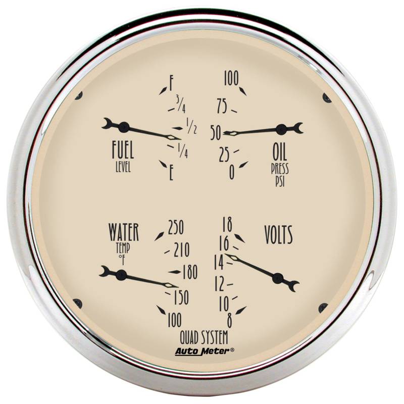 AutoMeter - AutoMeter GAUGE, QUAD, 5" , 240OE-33OF, ELEC, ANTIQUE BEIGE 1810