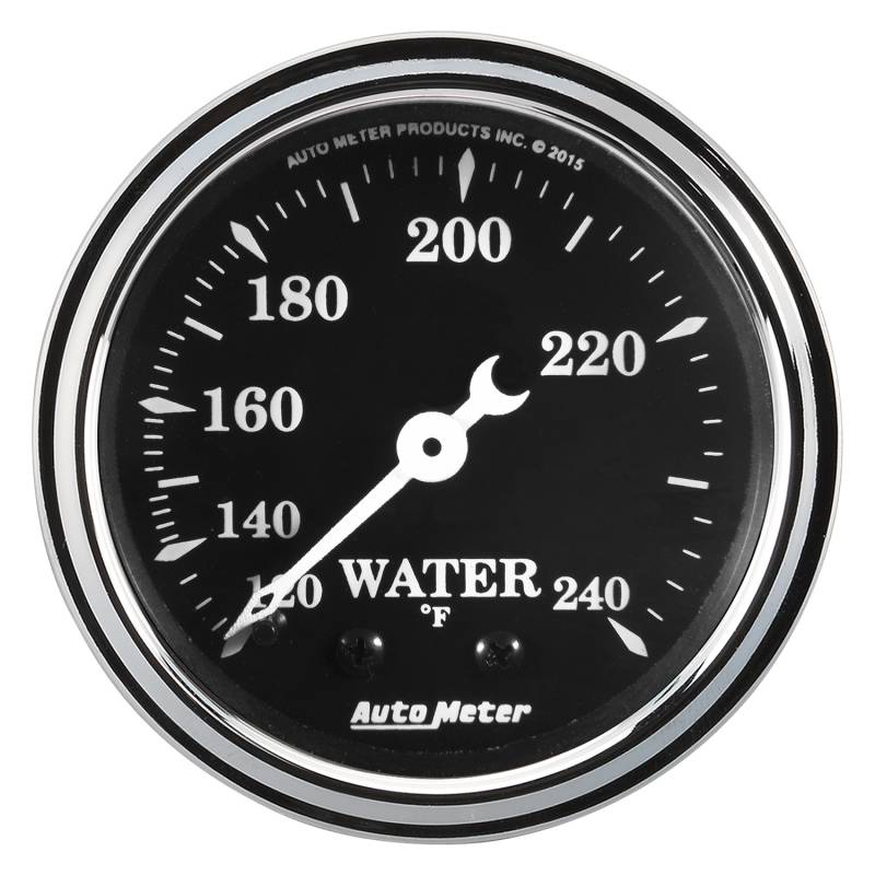 AutoMeter - AutoMeter GAUGE, WATER TEMP, 2 1/16" , 120-240 Degrees F, MECH, OLD TYME BLACK 1733