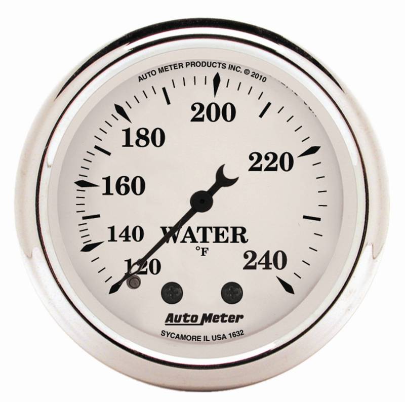 AutoMeter - AutoMeter GAUGE, WATER TEMP, 2 1/16" , 120-240 Degrees F, MECH, OLD TYME WHITE 1632