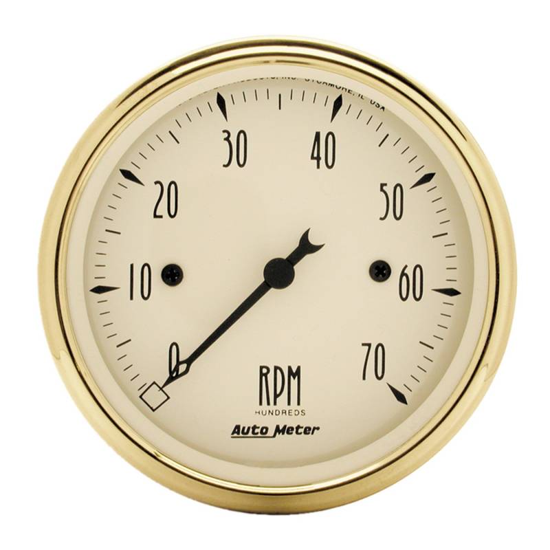 AutoMeter - AutoMeter GAUGE, TACHOMETER, 3 1/8" , 7K RPM, IN-DASH, BLACK BZL, GOLDEN OLDIES 1595