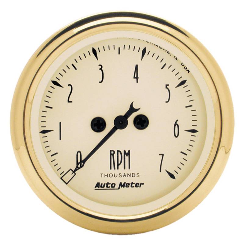 AutoMeter - AutoMeter GAUGE, TACHOMETER, 2 1/16" , 7K RPM, IN-DASH, BLACK BZL, GOLDEN OLDIES 1594