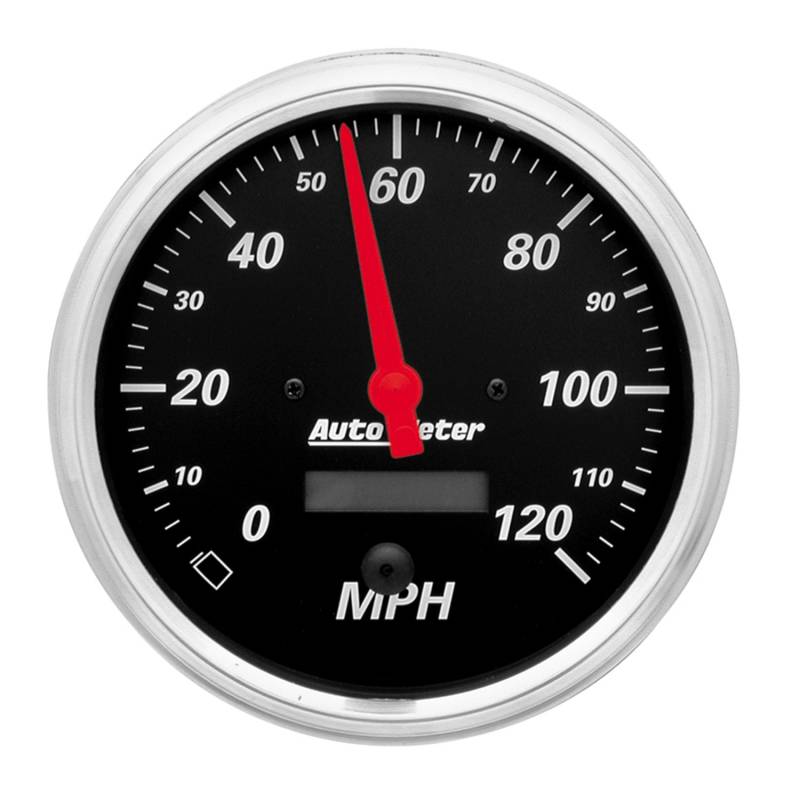 AutoMeter - AutoMeter GAUGE, SPEEDOMETER, 5" , 120MPH, ELEC. PROG. W/ LCD ODO, DESIGNER BLACK 1489