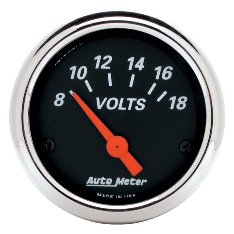 AutoMeter - AutoMeter GAUGE, VOLTMETER, 2 1/16" , 18V, ELEC, DESIGNER BLACK 1483