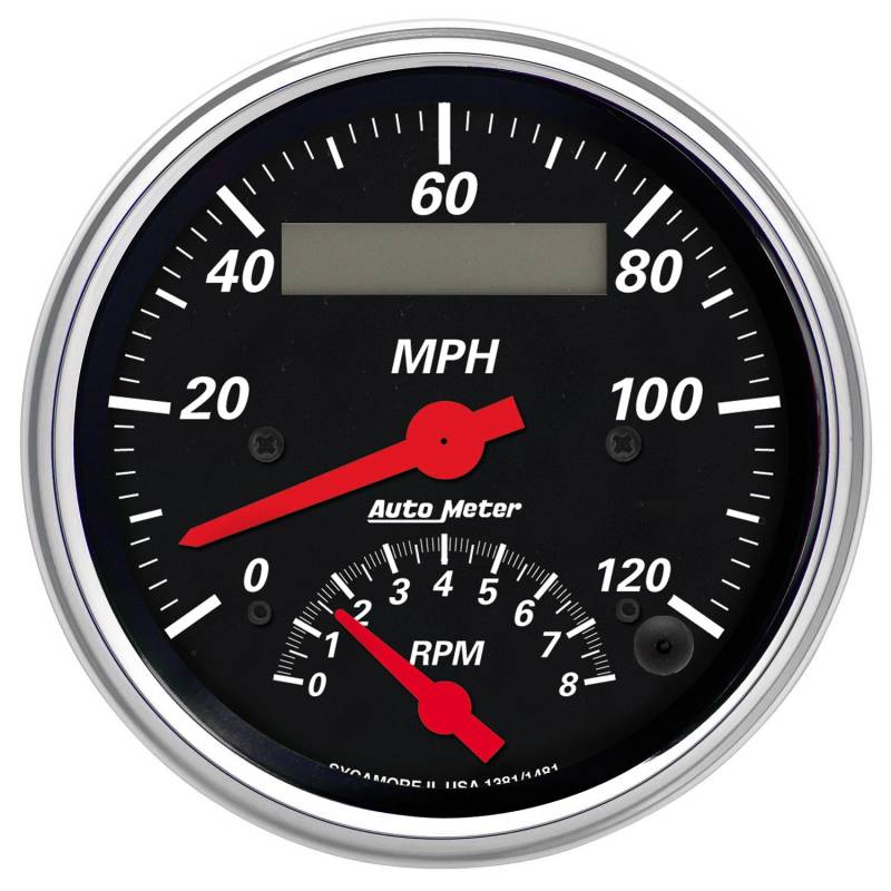 AutoMeter - AutoMeter GAUGE, TACH/SPEEDO, 3 3/8" , 120MPH & 8K RPM, ELEC. PROGRAM., DESIGNER BLK 1481