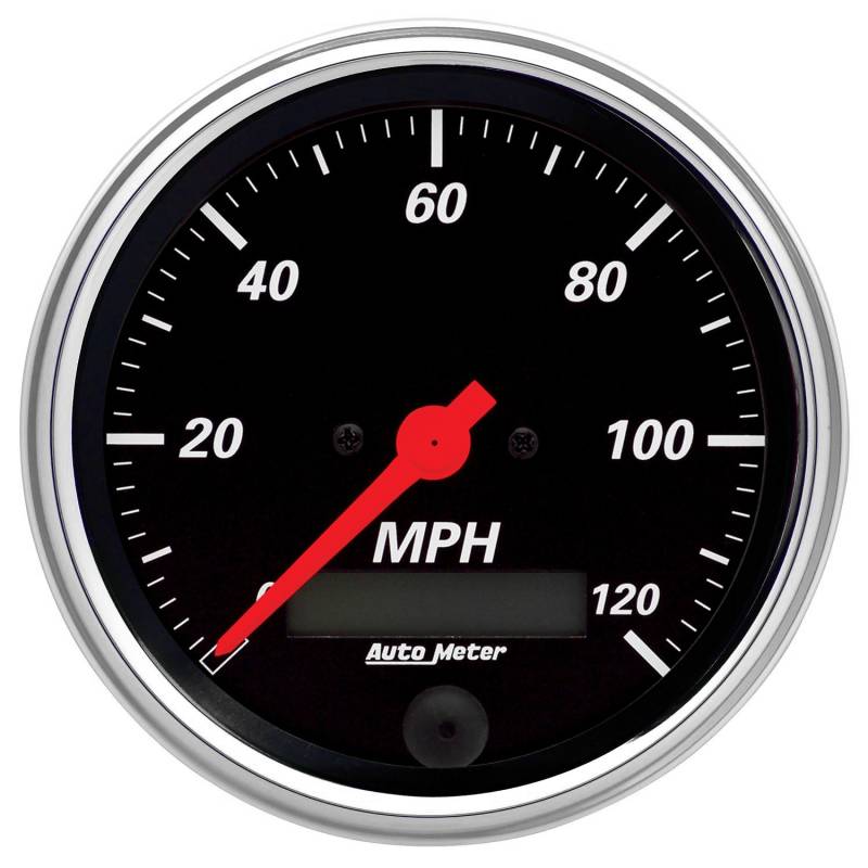 AutoMeter - AutoMeter GAUGE, SPEEDOMETER, 3 3/8" , 120MPH, ELEC. PROG. W/ LCD ODO, DESIGNER BLACK 1480