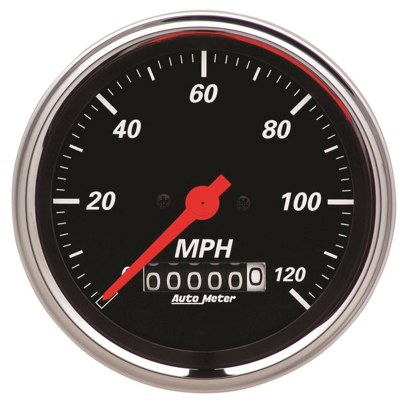 AutoMeter - AutoMeter GAUGE, SPEEDOMETER, 3 3/8" , 120MPH, ELEC. PROG. W/ WHEEL ODO, DESIGNER BLACK 1479