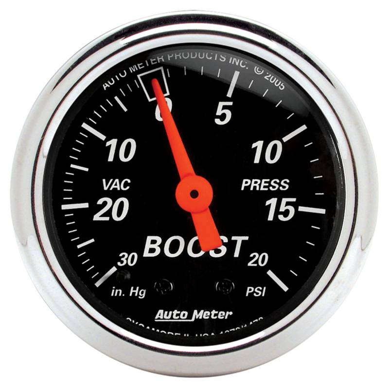 AutoMeter - AutoMeter GAUGE, VAC/BOOST, 2 1/16" , 30INHG-20PSI, MECHANICAL, DESIGNER BLACK 1471