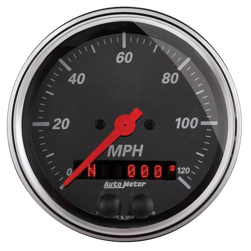 AutoMeter - AutoMeter GAUGE, SPEEDOMETER, 3 3/8" , 120MPH, GPS, DESIGNER BLACK 1449