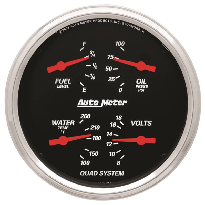 AutoMeter - AutoMeter GAUGE, QUAD, 5" , 0OE-90OF, ELEC, DESIGNER BLACK 1419