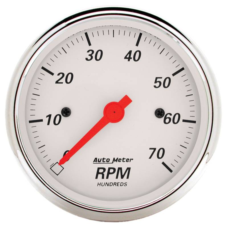 AutoMeter - AutoMeter GAUGE, TACHOMETER, 3 1/8" , 7K RPM, IN-DASH, ARCTIC WHITE 1398