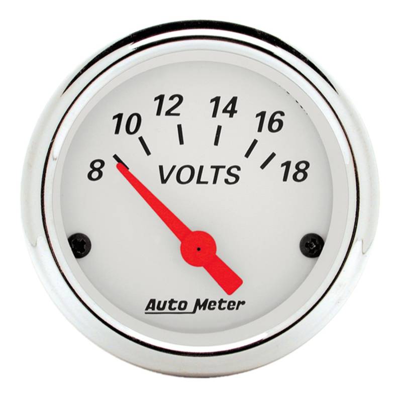 AutoMeter - AutoMeter GAUGE, VOLTMETER, 2 1/16" , 18V, ELEC, ARCTIC WHITE 1391
