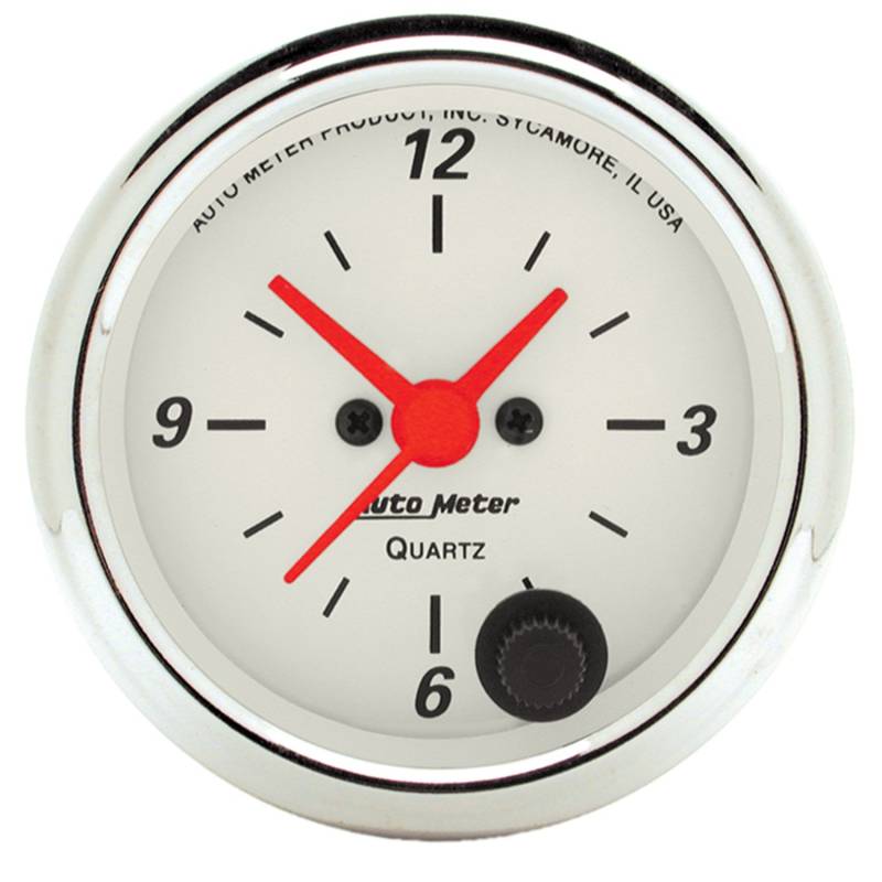 AutoMeter - AutoMeter GAUGE, CLOCK, 2 1/16" , 12HR, ANALOG, ARCTIC WHITE 1385