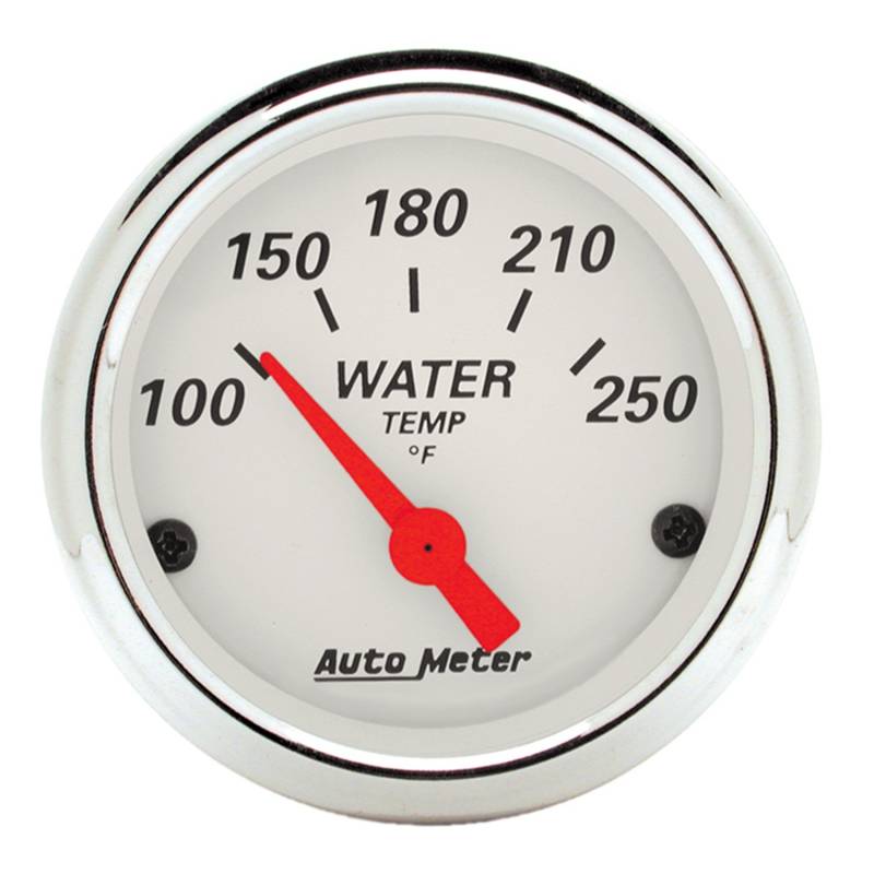 AutoMeter - AutoMeter GAUGE, WATER TEMP, 2 1/16" , 250 Degrees F, ELEC, ARCTIC WHITE 1337