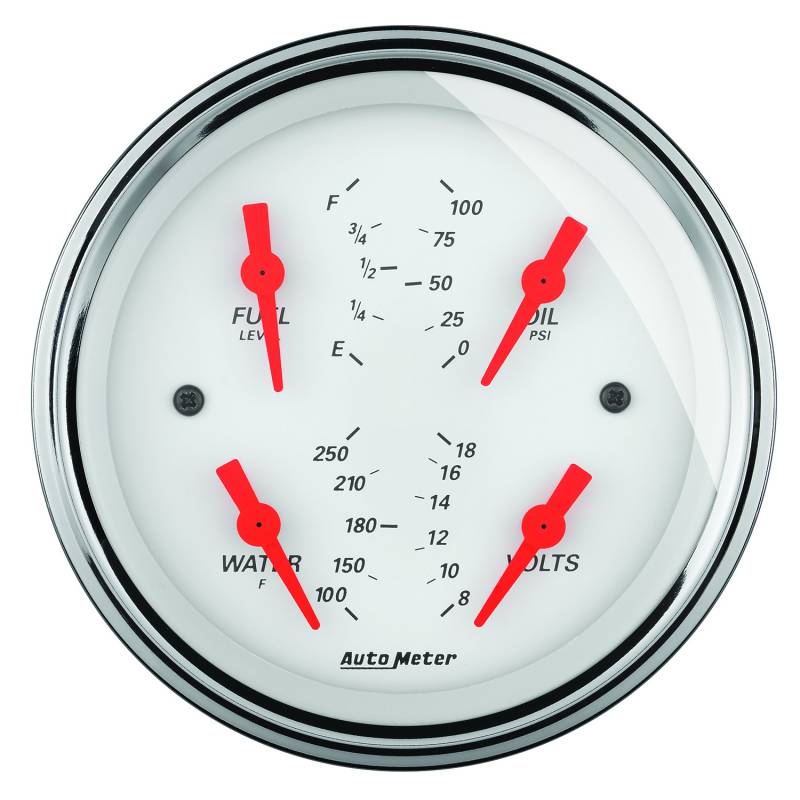 AutoMeter - AutoMeter GAUGE, QUAD, 5" , 0OE-90OF, ELEC, ARCTIC WHITE 1319