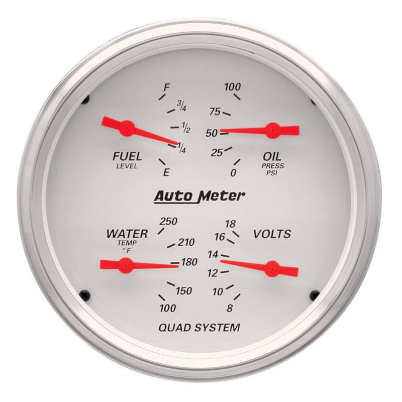 AutoMeter - AutoMeter GAUGE, QUAD, 5" , 240OE-33OF, ELEC, ARCTIC WHITE 1310