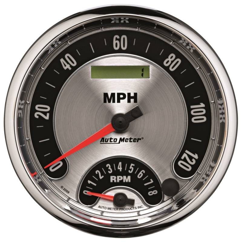 AutoMeter - AutoMeter GAUGE, TACH/SPEEDO, 5" , 160MPH & 8K RPM, ELEC. PROGRAM., AMER. MUSCLE 1295