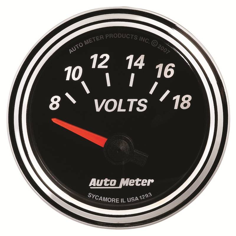 AutoMeter - AutoMeter GAUGE, VOLTMETER, 2 1/16" , 18V, ELEC, DESIGNER BLACK II 1293