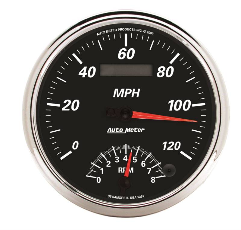 AutoMeter - AutoMeter GAUGE, TACH/SPEEDO, 5" , 120MPH & 8K RPM, ELEC. PROGRAM, DESIGNER BLACK II 1291
