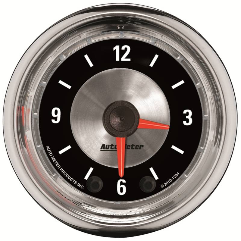 AutoMeter - AutoMeter GAUGE, CLOCK, 2 1/16" , 12HR, ANALOG, AMERICAN MUSCLE 1284