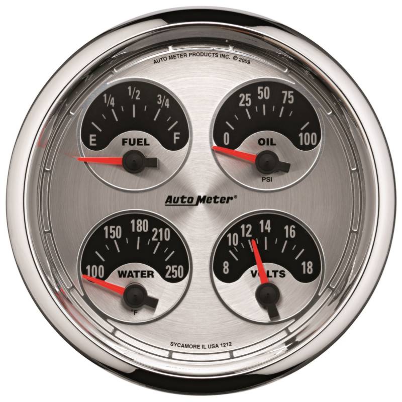 AutoMeter - AutoMeter GAUGE, QUAD, 5" , 240OE-33OF, ELEC, AMERICAN MUSCLE 1212