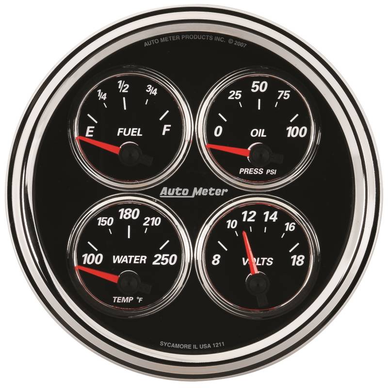 AutoMeter - AutoMeter GAUGE, QUAD, 5" , 240OE-33OF, ELEC, DESIGNER BLACK II 1211