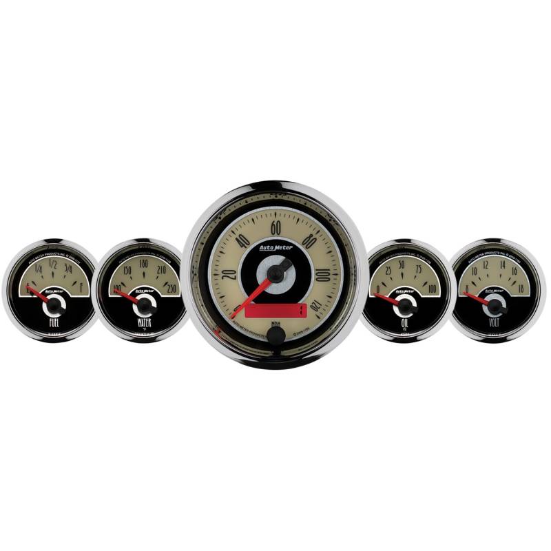 AutoMeter - AutoMeter GAUGE KIT, 5 PC., 3 3/8" & 2 1/16" , ELEC. SPEEDOMETER, CRUISER 1101