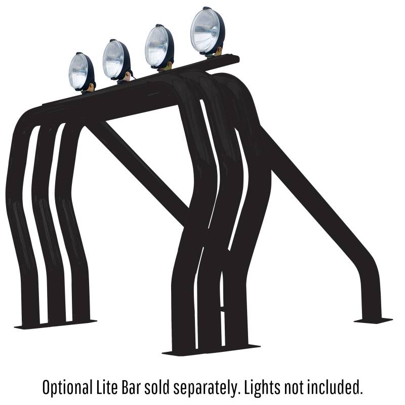 Go Rhino - Go Rhino Bed Bars Complete Kit - Triple Bar/Single Kicker (Between wheel wells) - Black 9809560TSB