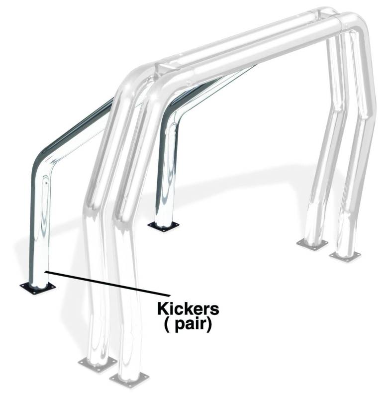 Go Rhino - Go Rhino Bed Bar Component - Pair of Kickers (On wheel wells) - Chrome 9558C