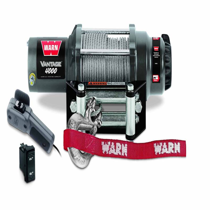 Warn - Warn 12 Volt DC Battery 4000 LB Cap 50 Ft Wire Rope 89040