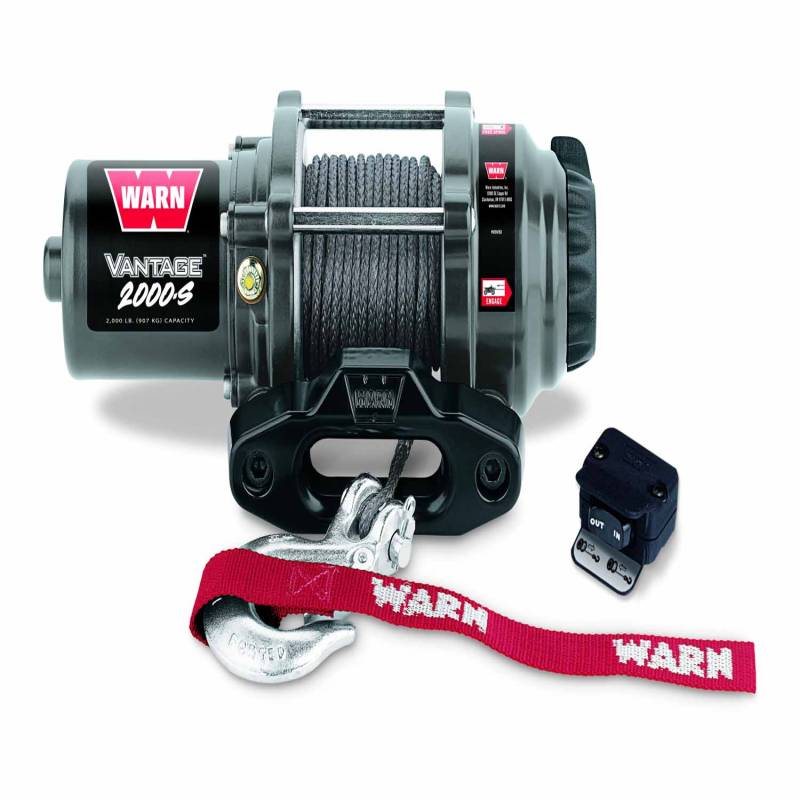 Warn - Warn 12 Volt DC Battery 2000 LB Cap 50 Ft Synthetic Rope 89021
