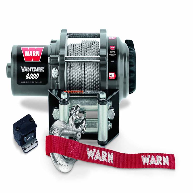 Warn - Warn 12 Volt DC Battery 2000 LB Cap 50 Ft Wire Rope 89020
