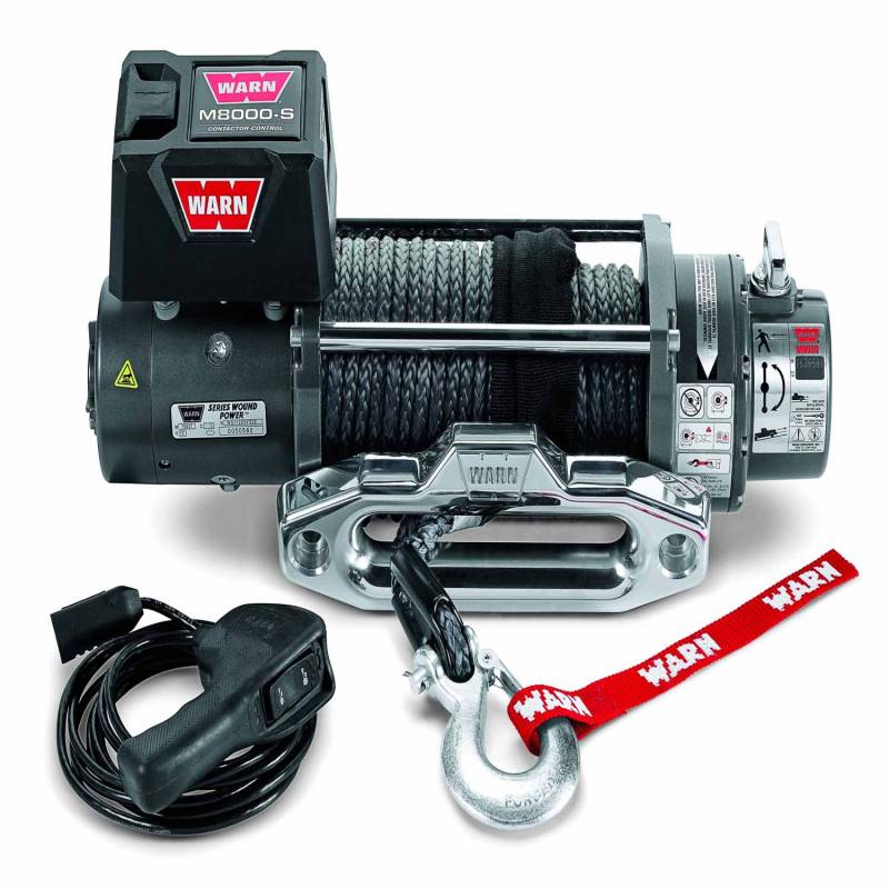 Warn - Warn 12 Volt 8000 LB Cap 100 Ft Synthetic Rope 87800