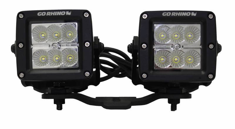 Go Rhino - Go Rhino Hood Hinge Light Mount for Jeep JL/JT - Fits 3" X 3" Dual Cubes  731030T