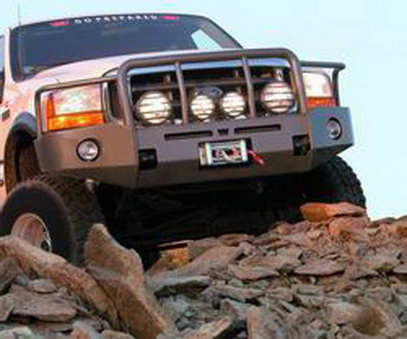 Warn - Warn Direct-Fit Grille Guard Internal Winch Mount Textured Black Steel 85886