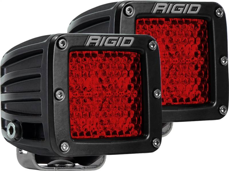 RIGID Industries - RIGID Industries RIGID D-Series Rear Facing Light, High/Low, Red, Diffused, Surface Mount, Pair 90153