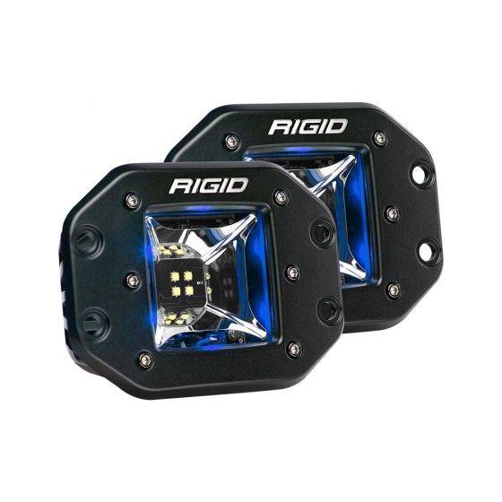 RIGID Industries - RIGID Industries RIGID Radiance Scene Light W/Blue Backlight, Flush Mount, Black Housing, Pair 68211