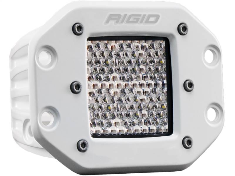 RIGID Industries - RIGID Industries RIGID D-Series PRO Light, Flood Diffused, Flush Mount, White Housing, Single 611513