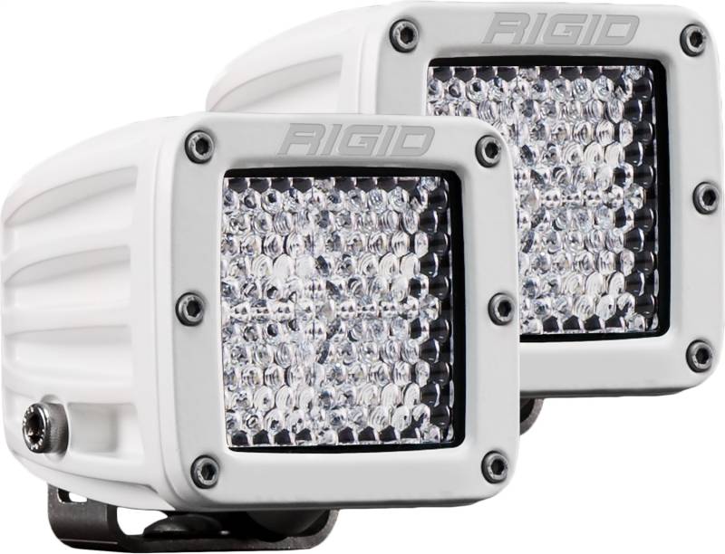 RIGID Industries - RIGID Industries RIGID D-Series PRO Light, Flood Diffused, Surface Mount, White Housing, Pair 602513