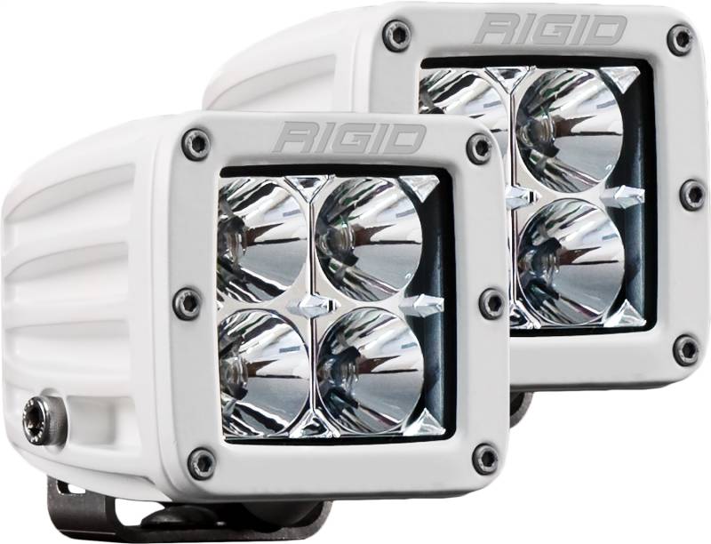 RIGID Industries - RIGID Industries RIGID D-Series PRO LED Light, Flood Optic, Surface Mount, White Housing, Pair 602113