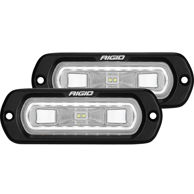 RIGID Industries - RIGID Industries RIGID SR-L Series Off-Road Spreader Pod, 3 Wire, Flush Mount, White Halo, Pair 53220