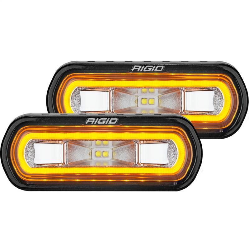 RIGID Industries - RIGID Industries RIGID SR-L Series Off-Road Spreader Pod, 3 Wire, Surface Mount, Amber Halo, Pair 53123