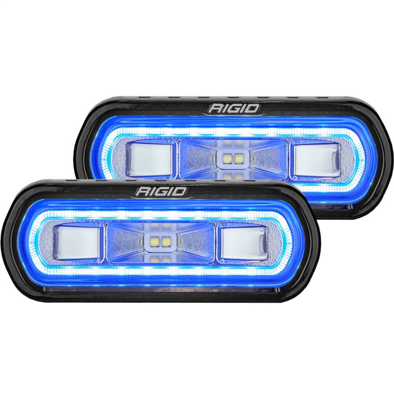 RIGID Industries - RIGID Industries RIGID SR-L Series Off-Road Spreader Pod, 3 Wire, Surface Mount, Blue Halo, Pair 53121