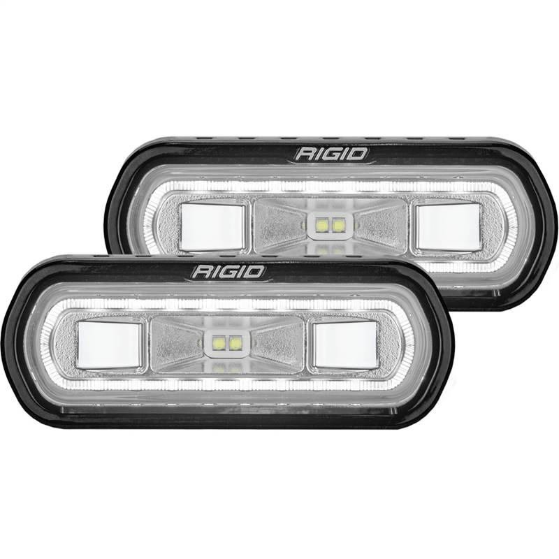 RIGID Industries - RIGID Industries RIGID SR-L Series Off-Road Spreader Pod, 3 Wire, Surface Mount, White Halo, Pair 53120